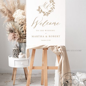 Boho wedding welcome sign template, Instant download Rustic Wedding Sign, Garden Sign Set Printable, Minimalist Large Sign