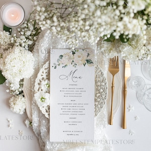 Sage Green wedding menu template, dinner menus editable, Instant download Modern wedding menus, Garden wedding menu  Printable, WRoses55