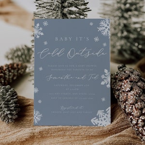 Baby It&#39;s Cold Outside Invitation | Winter Wonderland Baby Shower | Winter Baby Shower Invite Instant Download