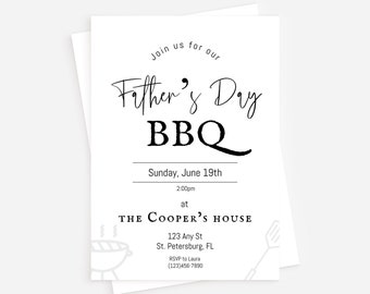 Instant Minimalist Download Father’s Day Invitation, Father’s Day Dinner, Father’s Day BBQ Invitation, Father’s Day Celebration Downloadable