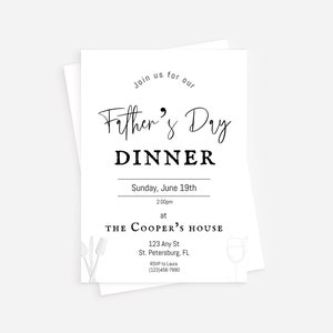 Minimalist Instant Download Father’s Day Invitation, Minimalist Father’s Day Dinner, Father’s Day Celebration Downloadable Invite