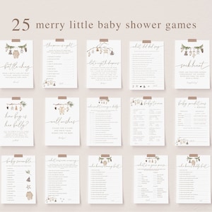 Merry Little Christmas Baby Shower Games | Gender Neutral Christmas Baby Shower Game Pack | Baby Shower Games Editable | Instant Download 25