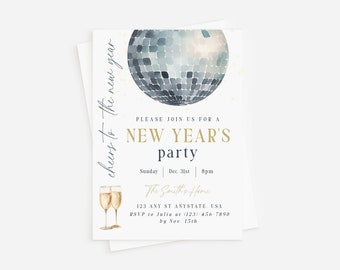 New Year's Party Invitation 2025 | New Year's Eve Invite | Editable Template | Instant Download Evite | NYE Invitations