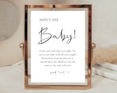 Don't Say Baby Game Minimalist Baby Shower, Clothes Pin Gender Neutral Baby Shower Game, Instant Download