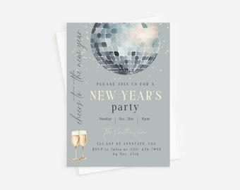 New Year's Party Invitation 2025 | New Year's Eve Invite | Editable Template | Instant Download Evite | NYE Invitations
