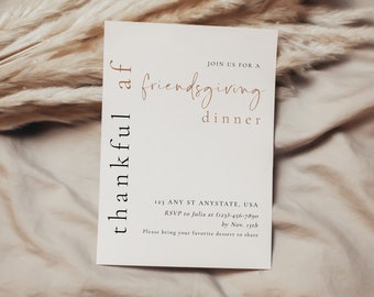 Friendsgiving Dinner Invitation | Thanksgiving Dinner Invite | Friendsgiving Feast | Instant Download | Friendsgiving Potluck Invitation