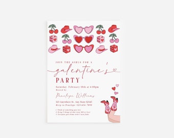 Galentine's Party Invitation | Valentine's Day Party Invite | Galentines Day Brunch Invite | Girls Favorite Things Party