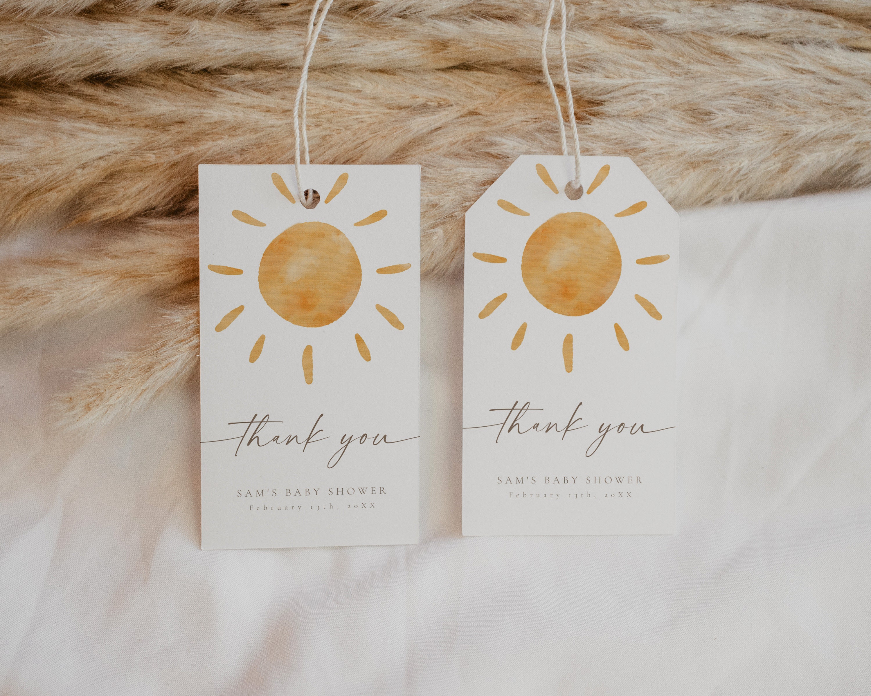 Little Ray of Sunshine Thank You Tags | Boho Sunshine Baby Shower Favor ...