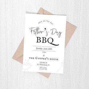 Instant Minimalist Download Father’s Day Invitation, Father’s Day Dinner, Father’s Day BBQ Invitation, Father’s Day Celebration Downloadable image 3