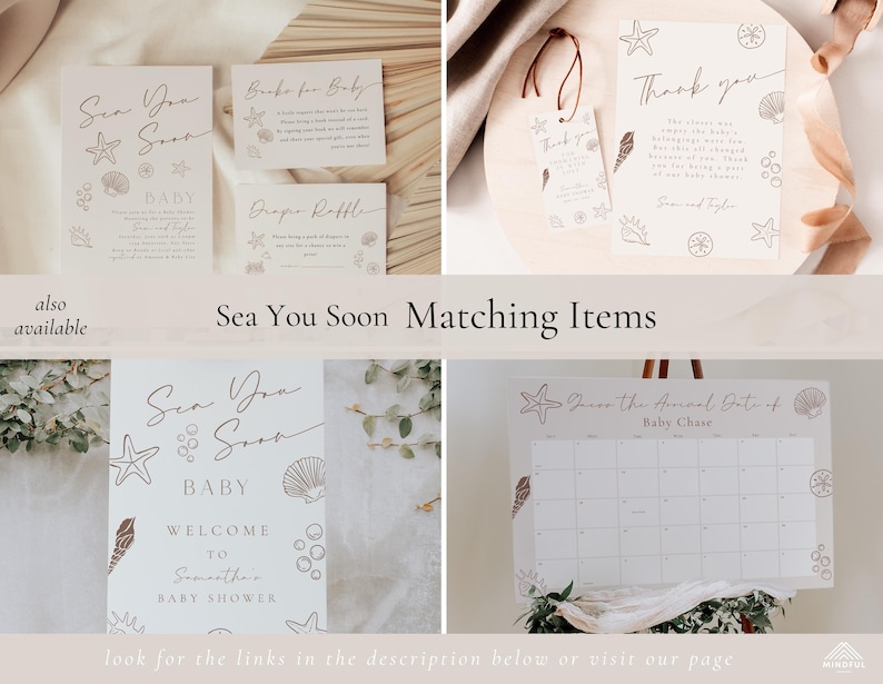 Sea You Soon Baby Shower Welcome Sign | Printable Sign Ocean Theme ...