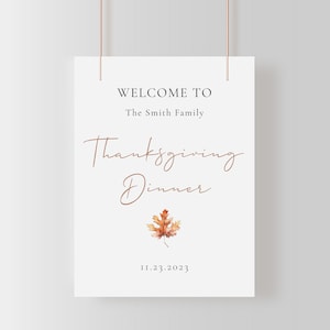 Thanksgiving Welcome Sign | Thanksgiving Decor | Printable Signs | Friendsgiving Fall Sign| Thankful Sign