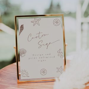 Sea You Soon Baby Shower Custom Sign | Beach Boho Table Sign | Baby on Board Template | Coastal Baby Shower Decor | Gender Neutral Sign f54