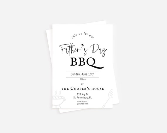 Instant Minimalist Download Father’s Day Invitation, Father’s Day Dinner, Father’s Day BBQ Invitation, Father’s Day Celebration Downloadable