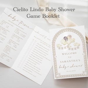 Cielito Lindo spelboekje babyshower | Papel Picado Afdrukbare games Babyshower | Voorspellingspellen voor baby's | Bewerkbare douchespellen 444