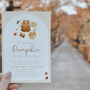 A Little Pumpkin Is On The Way Invitation | Autumn Pumpkin Baby Shower Invite | Fall Baby Shower | Instant Download