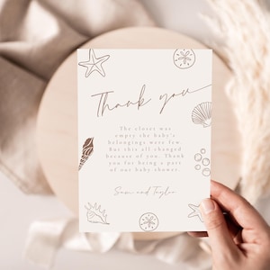 Notas de agradecimiento para baby shower "Sea You Soon" / Tarjetas de agradecimiento con temática oceánica / Tarjetas de agradecimiento para recuerdos de fiesta en la playa f54