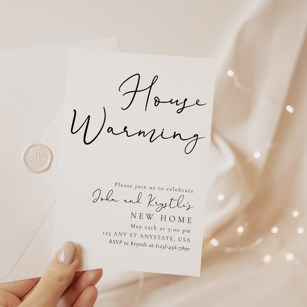 House Warming Party Invite  | Housewarming Dinner Invitation | Minimal Digital Download | New House Celebration Invite | Housewarming Invite