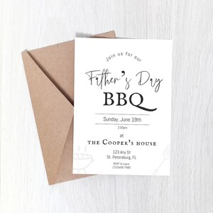 Instant Minimalist Download Father’s Day Invitation, Father’s Day Dinner, Father’s Day BBQ Invitation, Father’s Day Celebration Downloadable image 2