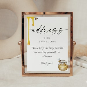 Address the Envelope Sign | Bee Baby Shower Signs | Instant Download