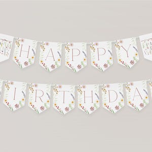 Little Wildflower Birthday Banner | Floral Party Decorations | Wild One Theme  | First Birthday Celebration 22