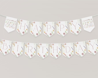 Little Wildflower Birthday Banner | Floral Party Decorations | Wild One Theme  | First Birthday Celebration 22