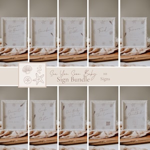 Sea You Soon Baby Shower Sign Bundle | Summer Table Signs Baby Shower Decor | Ocean Signs for Decor f54