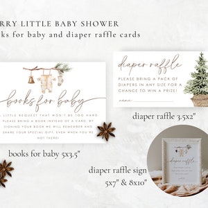 Des livres pour une fête prénatale joyeux et des cartes de tirage pour les couches | Modèle imprimable | Signes de baby shower d'hiver à téléchargement immédiat 25