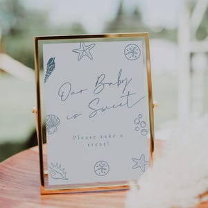 Sea You Soon Baby Shower Sign | Babies are Sweet Sign | Ocean Theme Baby Shower Table Signs| Seashells Sign for Baby Shower f54