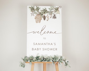 A Merry Little Baby Shower Welcome Sign | Christmas Welcome Poster | Gender Neutral Baby Shower | Printable Download 25