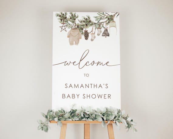 A Merry Little Baby Shower Welcome Sign | Christmas Welcome Poster | Gender Neutral Baby Shower | Printable Download 25