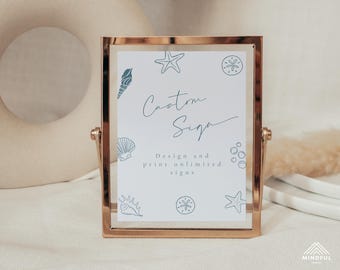 Sea You Soon Baby Shower Custom Sign | Beach Boho Table Sign | Baby on Board Template | Coastal Baby Shower Decor | Gender Neutral Sign f54