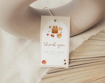 Little Pumpkin Favor Tags | Fall Baby Shower Thank You Tags | Autumn Shower Gift Tag | Editable Template