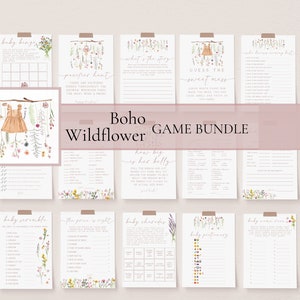 Wildflower Baby Shower Games Bundle | Baby in Bloom Baby Shower Games | Spring Flowers Baby Shower Games | Editable Baby Shower Game Pack 22