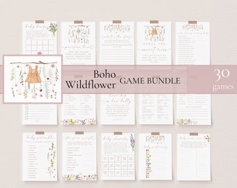 Wildblumen-Babyparty-Spiele-Bundle | Baby in Blüte-Babyparty Spiele | Frühlingsblumen Babyparty Spiele | Bearbeitbares Baby Shower Game Pack 22