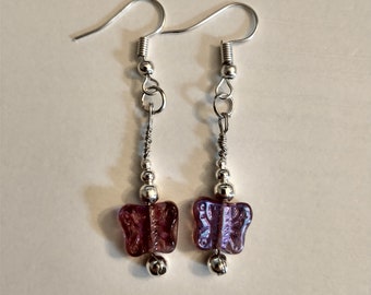 Purple Butterfly Earrings | Handmade Earrings