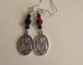 Saint Medal Earrings