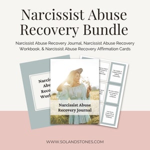 Narcissist Abuse Recovery Bundle Narcissistic Relationship Gaslighting Love Bombing NPD Mental Health Journal Workbook Affirmation Cards