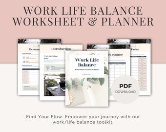 Work Life Balance Planner Productivity Plan Printable Journalling ...