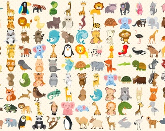 Mignon Animal SVG, mignon Animal Clip Art, bébé Animal SVG, bébé Animal Clip Art, animaux du Zoo, animaux de la ferme, animaux de l’océan, animaux des bois