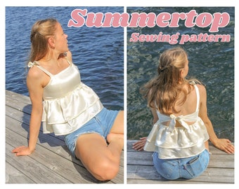 Summertop sewing pattern - PDF sewing pattern - Instant dowload - Sizes XS-XL