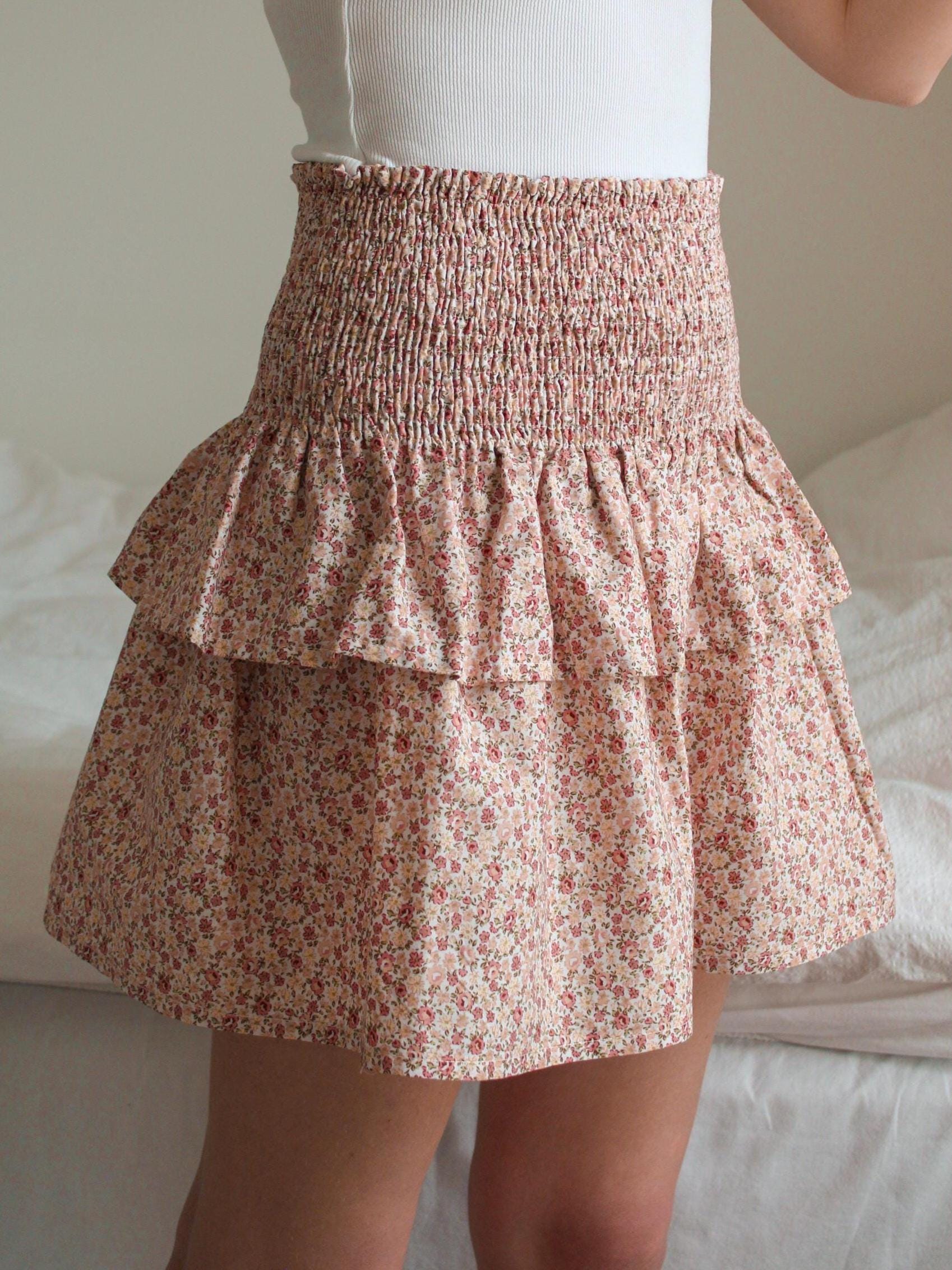 ★E.B.M★ Shirring Detail Skirt EMP4WSK040 Slit Skirt With Shirred Waistband - Beginner Friendly
