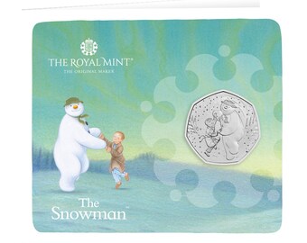 2023 The Snowman Christmas Card Gift UK 50p Coin in Royal Mint Sealed Pack