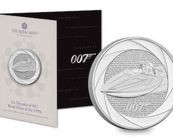 2024 Six Decades of James Bond 007 – 1990s 5 Pound Brilliant Uncirculated Coin in Royal Mint Sealed Pack