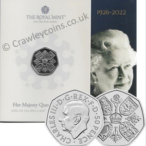 2022 Queen Elizabeth II Memorial UK 50p Coin in Royal Mint Sealed Pack