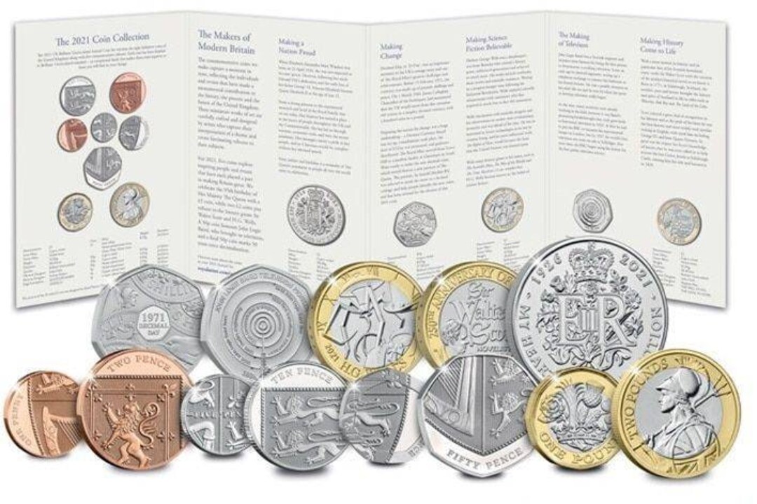 2021 United Kingdom Brilliant Uncirculated Royal Mint Münzset mit 