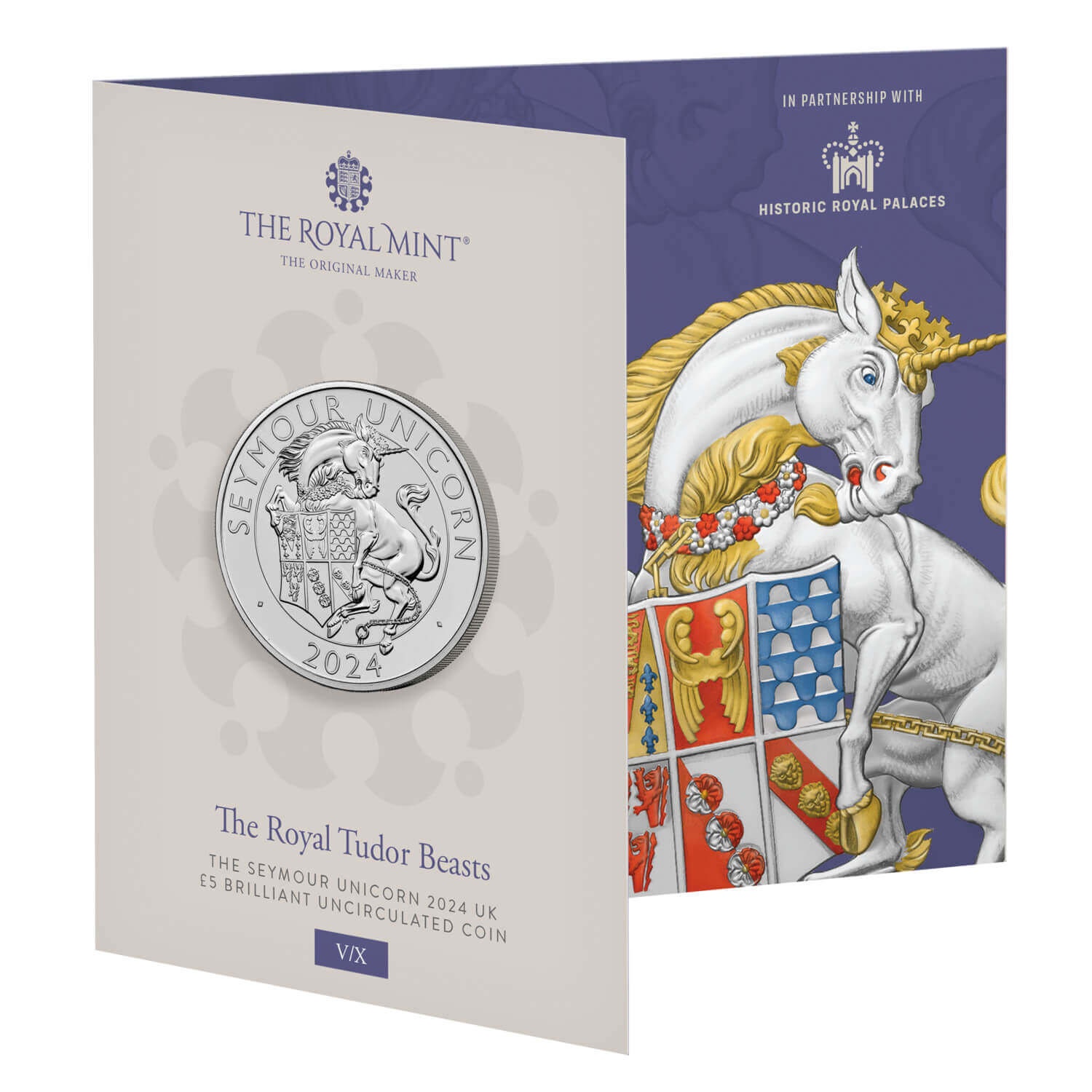 2024 Royal Tudor Beasts 05 Seymour Unicorn 5 Pound Brilliant