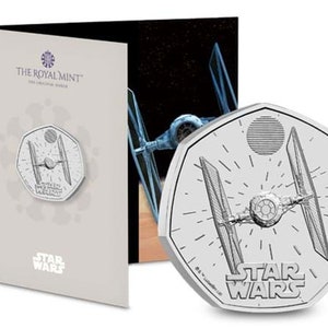 2024 Star Wars 06 TIE Fighter UK 50 Pence 50p Brilliant Unzirkulierte Münze in der Royal Mint Versiegelten Packung
