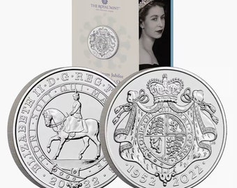 2022 Queen Elizabeth II Platinum Jubilee 5 Pound Brilliant Uncirculated Coin in Royal Mint Sealed Pack