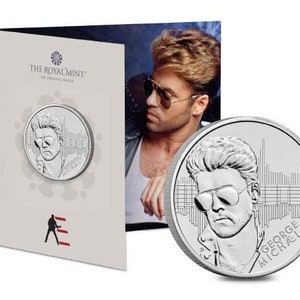 2024 George Michael Music Legends UK 5 Pound Brilliant Uncirculated Coin in Royal Mint Sealed Pack