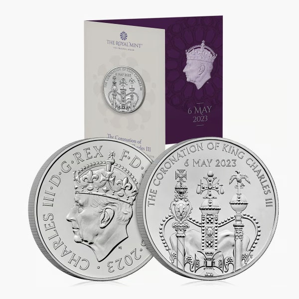 2023 King Charles III Coronation UK 5 Pound Brilliant Uncirculated Coin in Royal Mint Sealed Pack